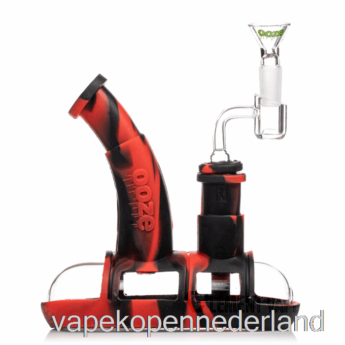 Vape Nederland Ooze Steamboat Siliconen Waterpijp Lava (zwart/rood)